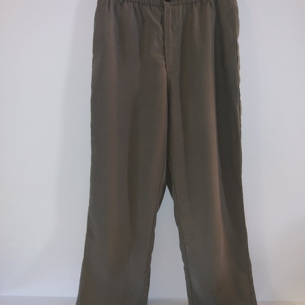 Zara Small Olive Wide Leg Pants High Rise Pull On Elastic Waist